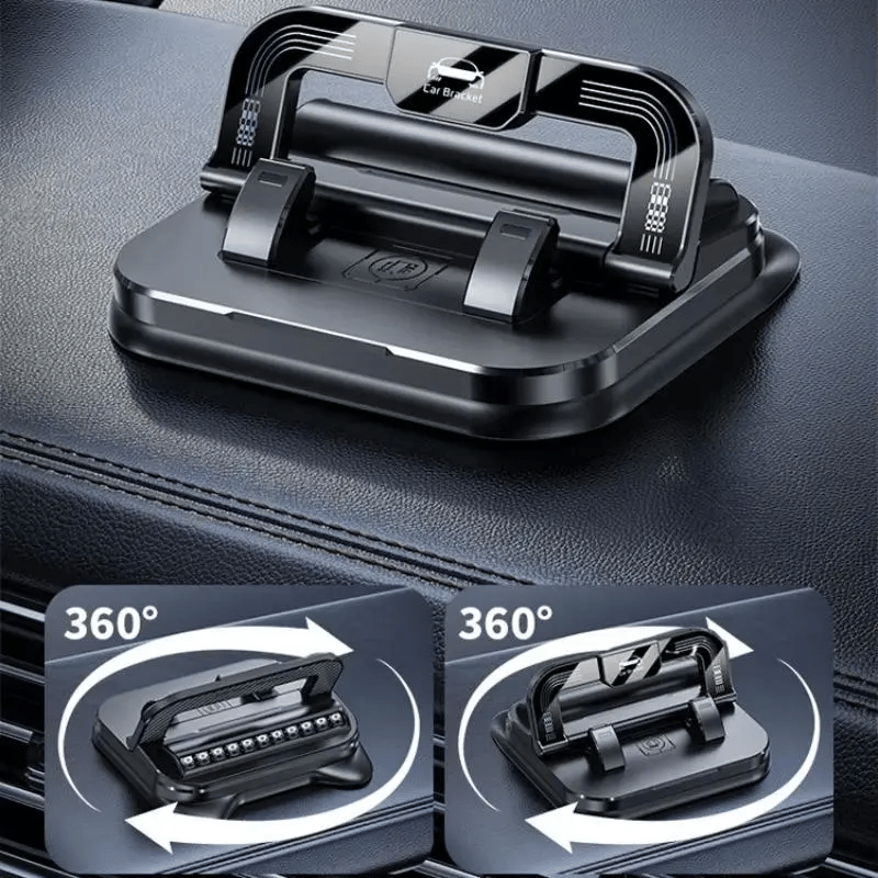 LBMLBM® 360° Rotation Car Phone Holder With Hidden Emergency Contact Number Plate