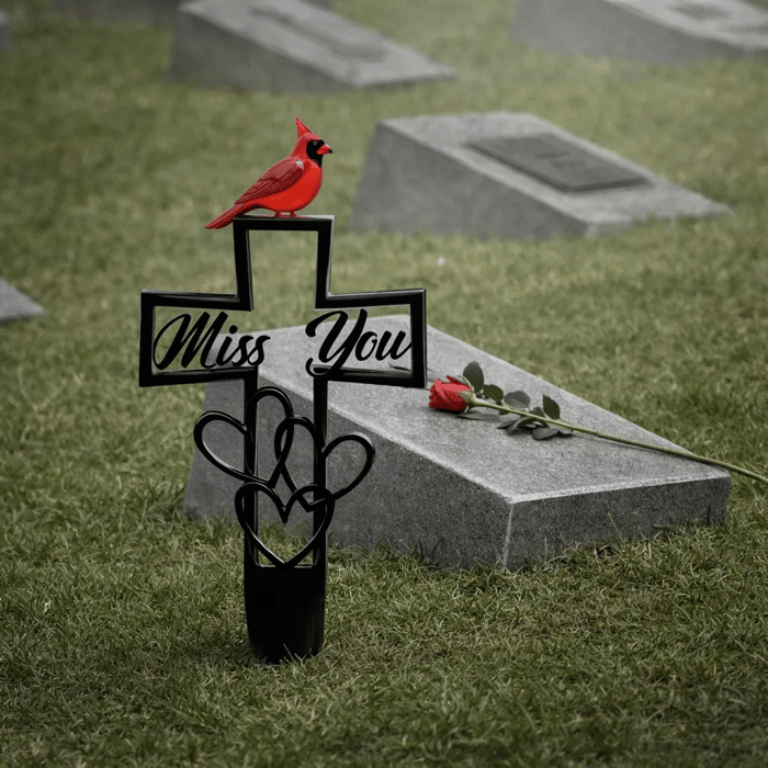 🐦💖Metal Cemetery Memorial Plaque for Remembrance✝️