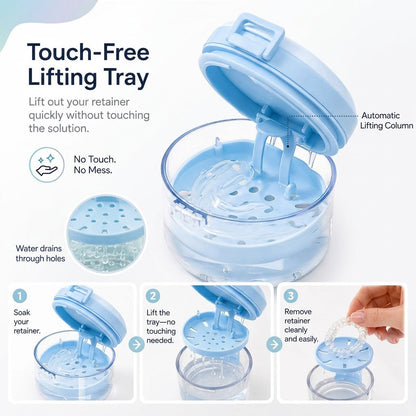 🏆100K+ SOLD! 💧Portable Retainer and Denture Cleaning Case with Magnetic Lifting Tray