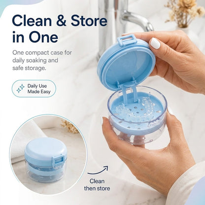 🏆100K+ SOLD! 💧Portable Retainer and Denture Cleaning Case with Magnetic Lifting Tray