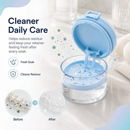 🏆100K+ SOLD! 💧Portable Retainer and Denture Cleaning Case with Magnetic Lifting Tray